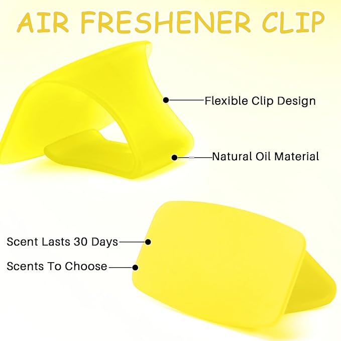 LemonRoad 12 Pack Toilet Bowl Deodorizer Rim Hanger Air Freshener Fruity Scent Toilet Bowl Fresheners for Bathroom Car Wardrobe (Yellow)