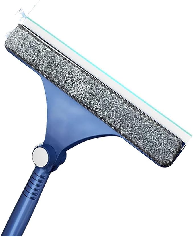 Glass Cleaning Tool Household Window Double-sided Wiper Car Adjustable Long Handle(Blue)