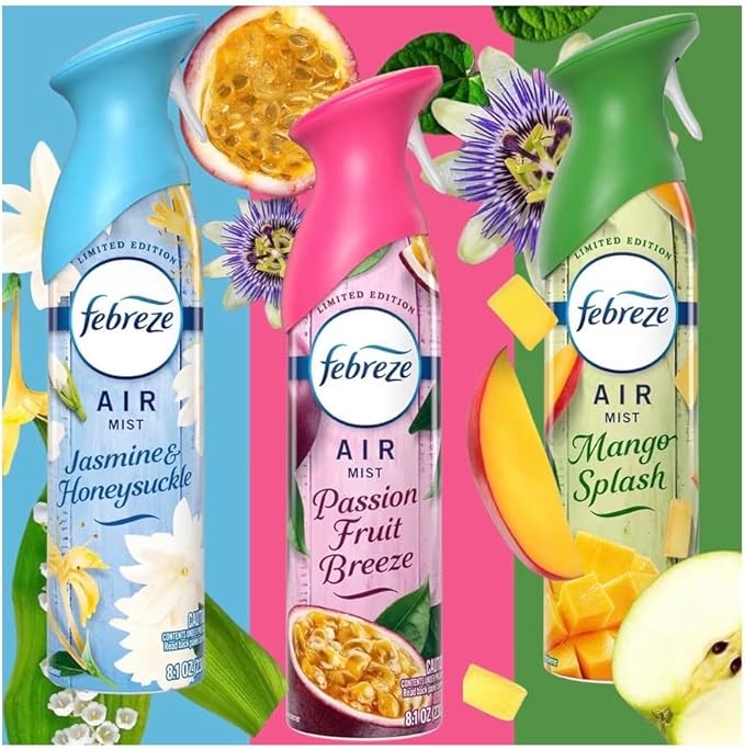 Febreeze Air Freshner Spray Limited Edition Fruit Scented Refills Spring &amp Summer Scents (Limited Edition Fruit Spray Pack 3)