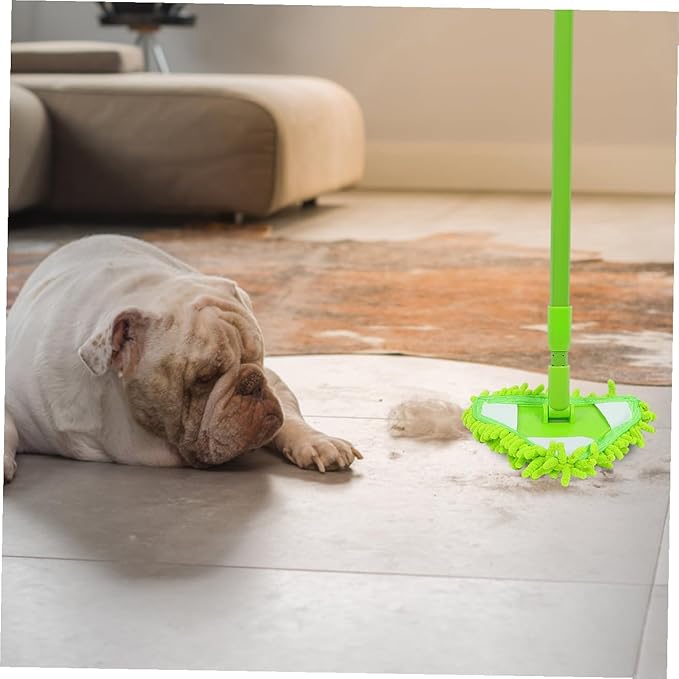 Adjustable Telescopic Triangular Mop with Extension Pole for Easy Floor and Glass Cleaning Lightweight and Portable Home Mop Cleaner for Efficient Dust and Dirt Removal
