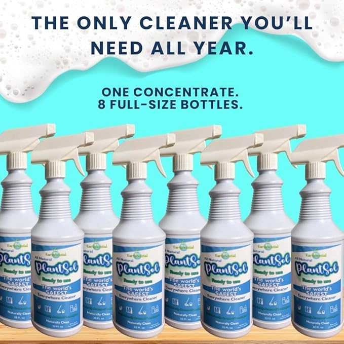 Plantsol 8X All Purpose Cleaner Concentrate Light Citrus 32oz Makes 8 Quarts All-Natural Plant-Based Multi-Surface Refill Eco-Friendly &amp Non-Toxic