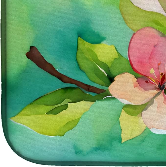 Caroline's Treasures DAC1627DDM Arkansas Apple Blossom in Watercolor Dish Drying Mat Absorbent Dish Drying Mat Pad for Kitchen Counter Dish Drainer Mat for Countertop 14 x 21 Multicolor