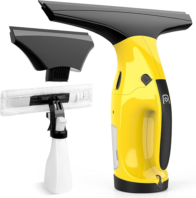 Rechargeable Window Vac Electric Window Vacuum Squeegee with 11 in. and 6.7 in. Squeegee Blades Cordless Window Vacuum Cleaner Set for Cleaning Windows Shower Doors Mirrors Tiles