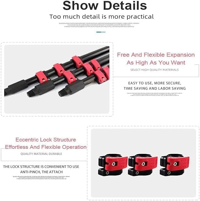 NYMFEA Cleaning Photovoltaic and Solar PanelsWindow Clean Glass Wall Cleaning Washing Set Equipment Extension Pole Cleaning for Trucks Windows6m/20ft
