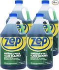 Zep Ammonia Free Glass Cleaner Concentrate - 1 Gallon (Case of 4) ZU1052128 - Professional Grade Formula Removes Dirt Fingerprints and Grime from Windows Mirrors Acrylic Surfaces and Tinted Glass