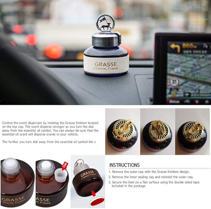 Bullsone Grasse L'esterel Natural Car Air Fresheners Luxury Car Perfume - Bulgarian Rose Scent (2 Pack)