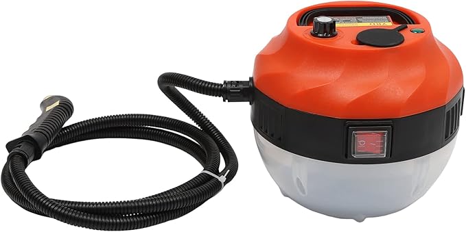 Handheld Steam Cleaner 1.6KW High Pressure Steamer for Cleaning Portable Corded Steam Cleaner for Home Use 0.35Gal Water Tank 221℉ High Temperature Fast Heating Steamer for Car Detailing (Orange)