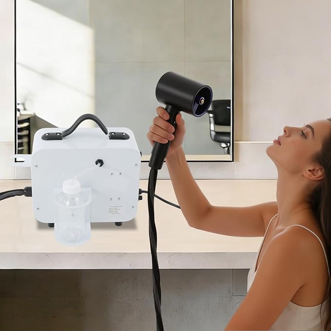 Nano Hair Steamer Machine Handheld Steam Gun with Adjustable Mist Hair Salon Spray Humidifier Tool for Homes Beauty Hospitals Offices Pet Stores 11.83oz Tank Negative Ion Blue Light