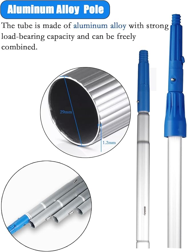 Window Cleaner with Long Handle(5 6 7 8 Meter 9 10 12 M) Splicing Glass Cleaning Tools with Squeegee Windows Washing Tools Cleaning Kit(6M/19.7ft)