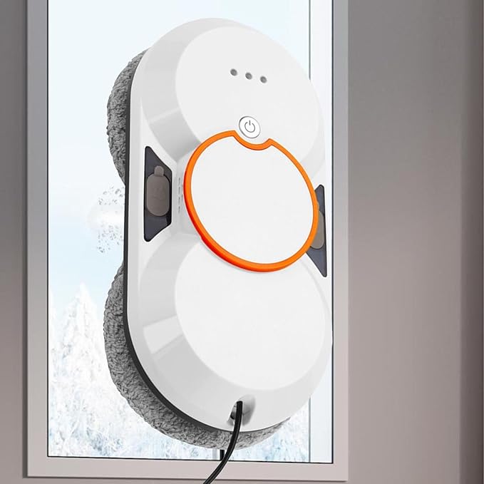 Automatic Window Cleaning Robot with Dual Water Spray Smart Window Cleaner for Highrise Interior/Exterior Effortless Glass Cleaning Solution
