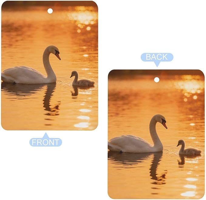 5PCS Car Air Freshener Hanging Personalized Double Sided Swan Cygnets Car Fresheners Long Lasting New Cars Scents Cute Automotive Freshies for Closets Drawers (tea)