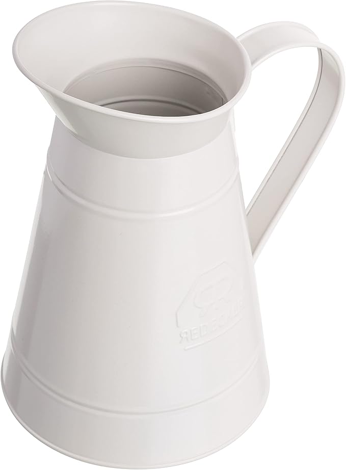 Redecker White Coated Metal Toilet Brush Set with High Grade Nylon Toilet Brush with Oiled Beechwood Handle Replaceable Head Vintage Design with Handle and Spout Made in Germany
