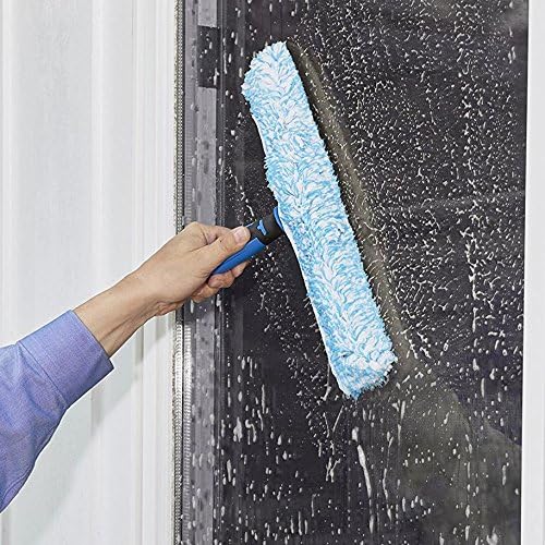 Unger Professional 14 Window Cleaning Tool: 2-in-1 Microfiber Scrubber and Squeegee &amp Professional Window Cleaner Scrubber Refill Sleeve 14