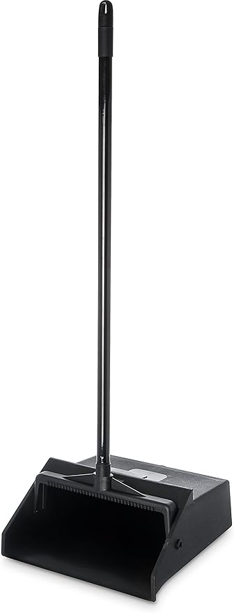 Carlisle FoodService Products Duo-Pan Upright Dust Pan with Serrated Yoke for Home Restaurants Kitchen Lobby And Office Plastic 30 Inches Black
