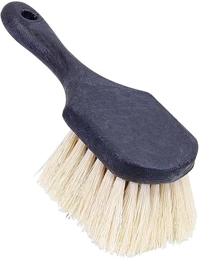 Quickie Gong Brush Fine Surface Natural Tampico Fibers 8.5 Inch Handle Heavy Duty Cleanup