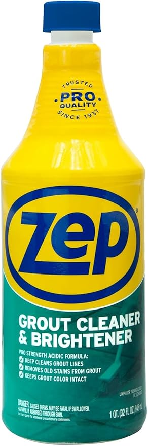 Zep Grout Cleaner + Shower Tub and Tile Cleaner ZU104632 32 oz and ZUSTT128 1 gal - Deep Cleans Grout Lines Removes Soap Scum Calcium Limescale and Dirt