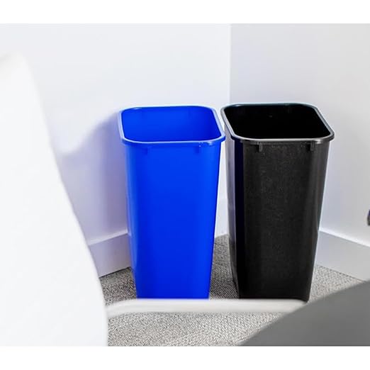 Rectangular 3.5 Gallon Commercial Office Trash or Recycling Wastebasket Deskside Under Sink or Under Desk Trash Bin for Office Bathroom or Kitchen (3 Pack 3.5 Gallon)