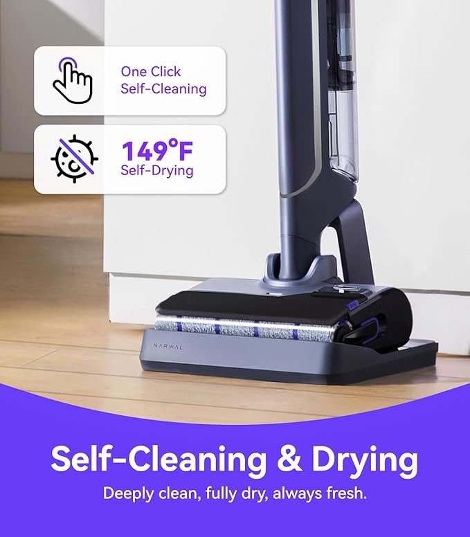 NARWAL S20 Pro Cordless Vacuum Mop with Self-Cleaning Wet Dry Vacuum Cleaner for Hard Floors Ideal for Families with Kids and Pets