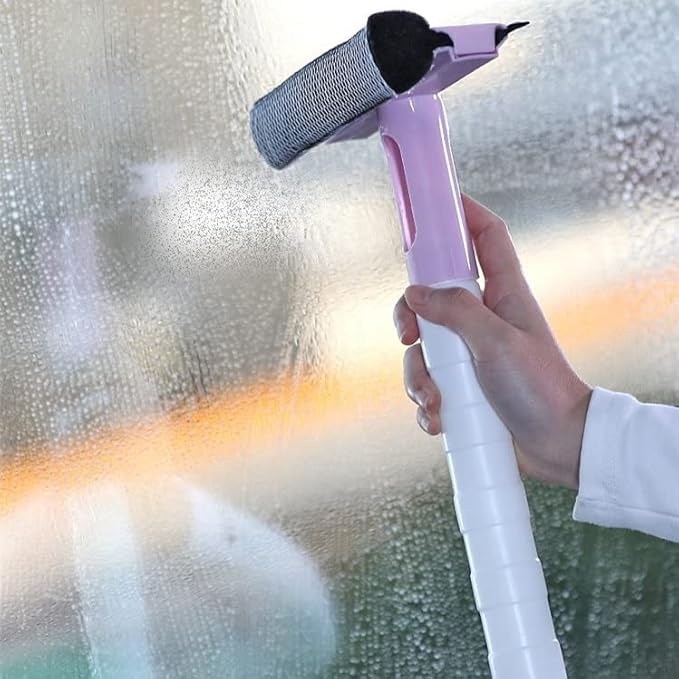 3 in 1 Spray Scrape Wipe Window Squeegee Glass Cleaner Wiper Shower Household Cleaning Tool