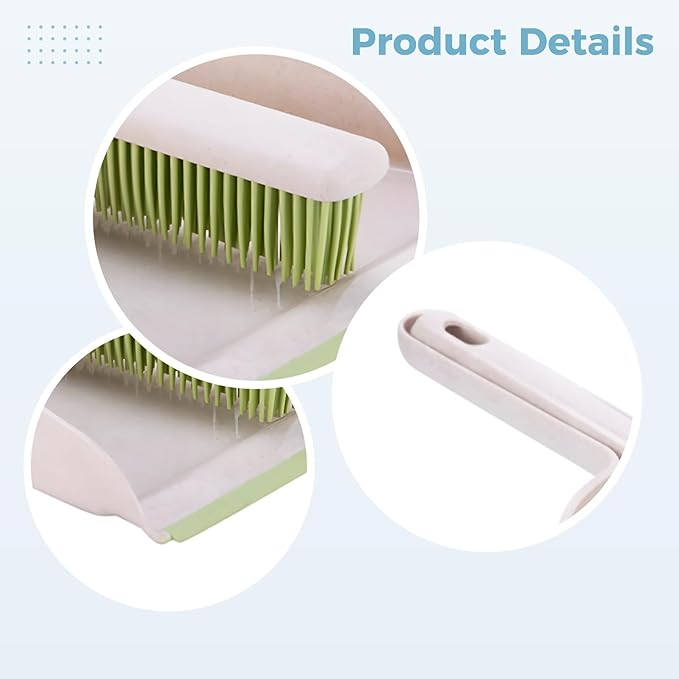 Hand Broom and Dustpan Set Small Rubber Portable Brush Desk Cleaner