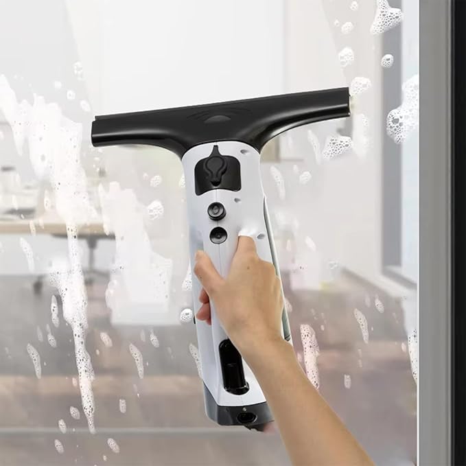 Fafeicy Cordless Window Vacuum Cleaner Handheld Glass Cleaner with 2000Pa Suction 280mm Extra Wide Squeegee for Shower Doors and Tiles