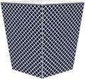 Marye-Kelley-Navy Chelsea Wastepaper Basket Decoupage Wood Decorative Wastebasket for Kitchen Bathroom Bedroom Living Room Handmade Made in The USA