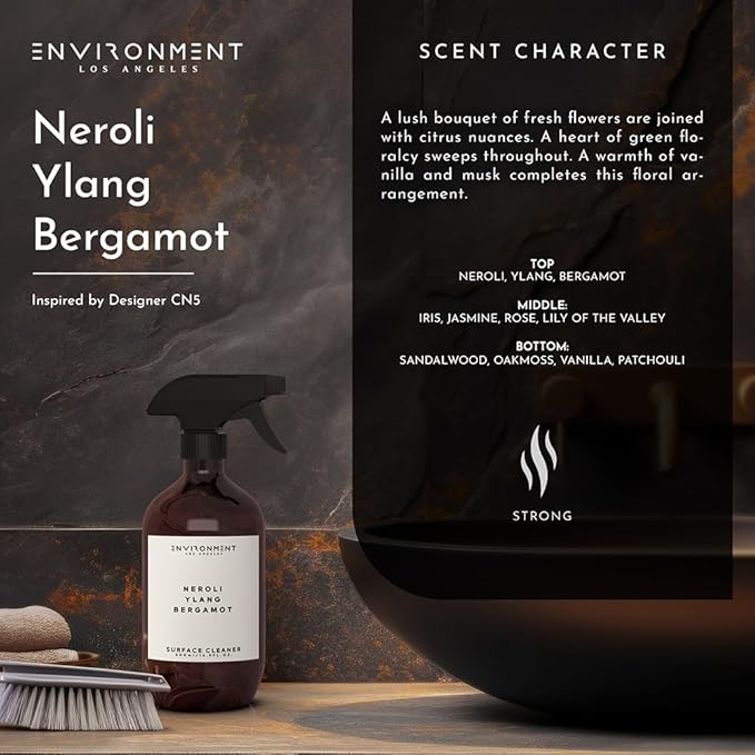 ENVIRONMENT Inspired by Designer Perfume CN5 Surface Cleaner 16oz Luxury Surface Cleaner (Neroli | Ylang | Bergamot) Home Essentials Scented Cleaning Products Vegan &amp Cruelty-Free