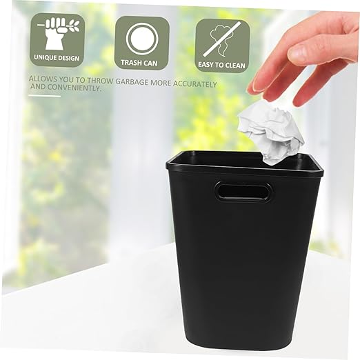 PRETYZOOM Large Square Plastic Trash Can Versatile Wastebasket Bin for Bathroom Kitchen and Office No Lid Design for Easy Access for Home and Dorm Use