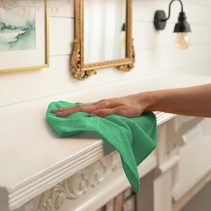 Avalon Towels Microfiber Cleaning Cloths (Value Pack of 100) - Size 12 x 12 Inches Highly Absorbent Cleaning Rags Lint Free Reusable and Washable Microfiber Towels for Cars