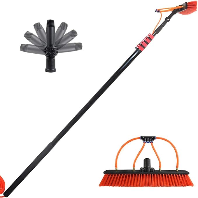 Window Cleaning Brush Cleaning Pole Window Cleaner Kit Water/Hose Fed Pole Cleaning Photovoltaic and Solar Panels - 5. 5. (5.)