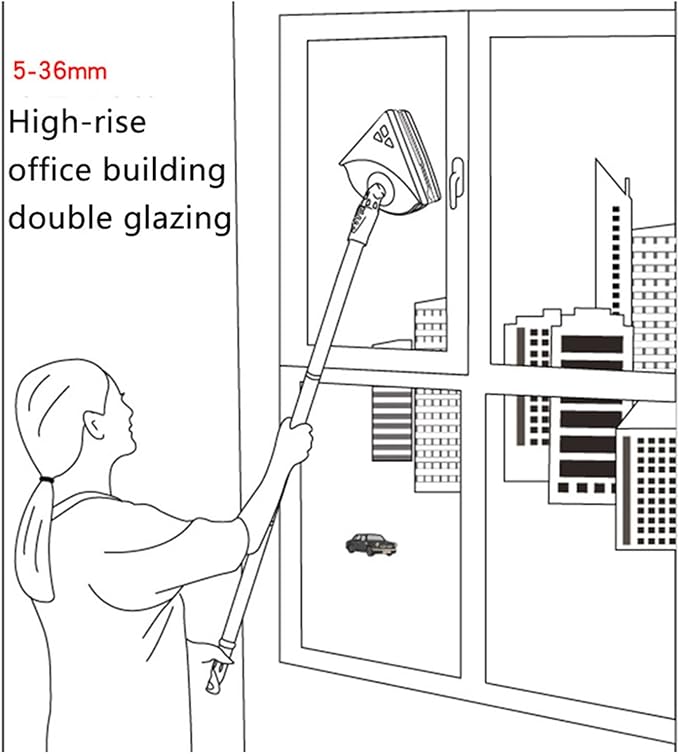 Magnetic Window Cleaner Double-Sided Window Cleaner Glass Wiper Magnetic Cleaning Tools for High-Rise Double Car Glazed Window Thickness