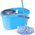 JSEIAJB Spin Mop 360° Self Wringing Spinning Washable Microfiber Heads Easy to Use and Store