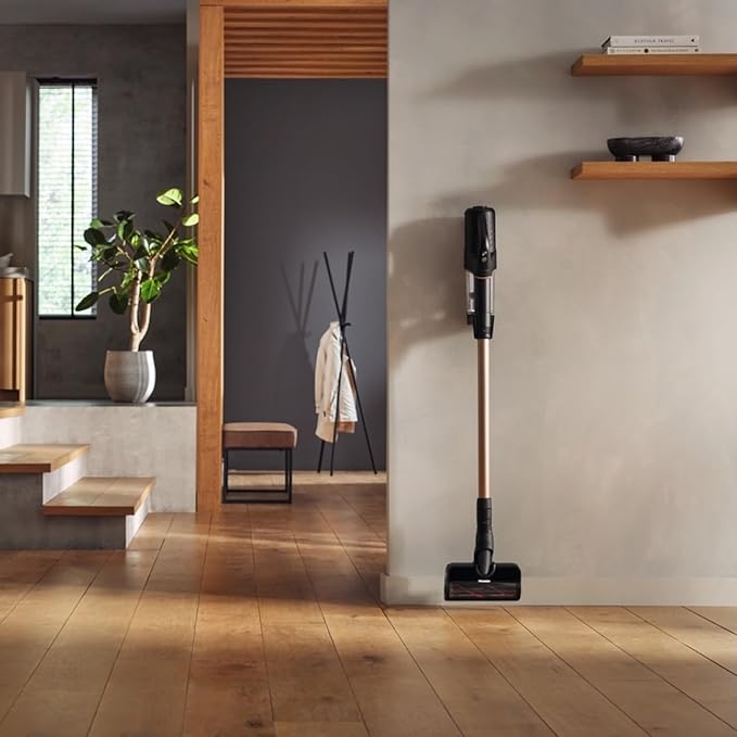 Miele Duoflex Total Care Vacuum Cleaner Cordless and Bagless Multi-Use Multi-Floor Flexible Stick Vacuum with 4 Attachable Brushes and Accessories in Obsidian Black / Rose Gold
