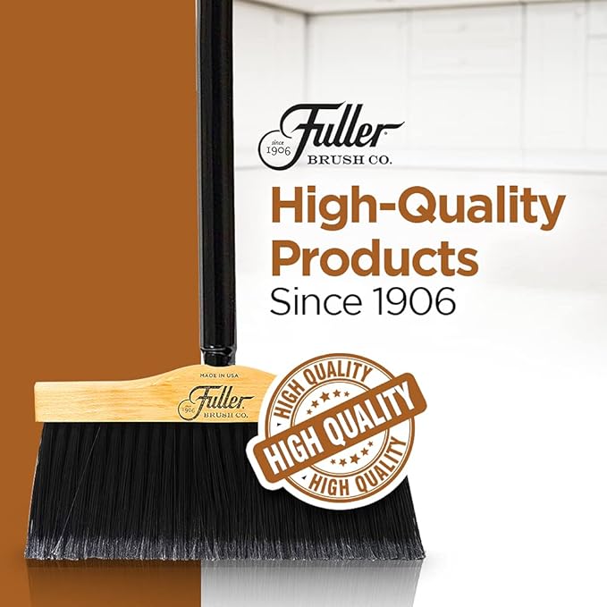 Fuller Brush 10-Inch Upright Maple Wood Broom Head – Indoor and Outdoor Cleaning Head for Hard Surfaces Including Tile Concrete Garage Floors Workshops Basements and Commercial Spaces