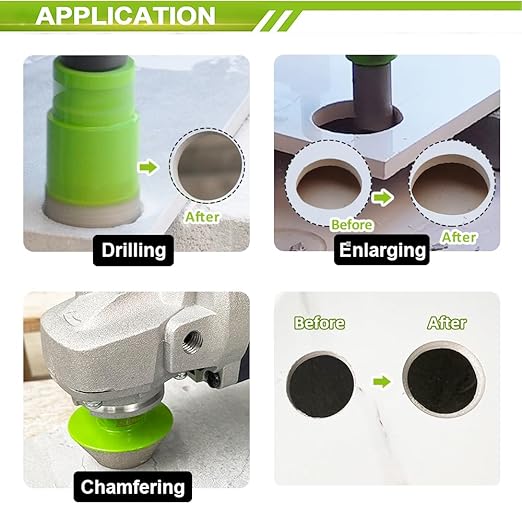 Diamond Core Drill Bits Set - Tile Hole Saw Kit 6/8/10/25/35/50/75/127MM+20F with 2 Diamond Beveling Chamfer Bits for Porcelain Ceramic Tile Granite Marble(11PCS)