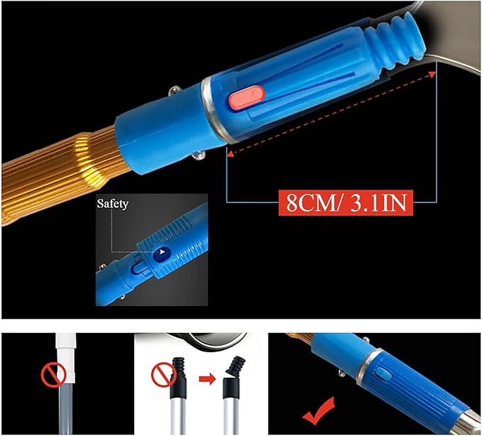 High Ceiling Dusting and Window Cleaning Kit 5 15 24 31 38 41 Ft Telescopic Glass Cleaner/Washer with Squeegee &amp Cloth for Outside Two Story Home Extendable ProfessionaLength 2.4m/94.5in/7.9ft