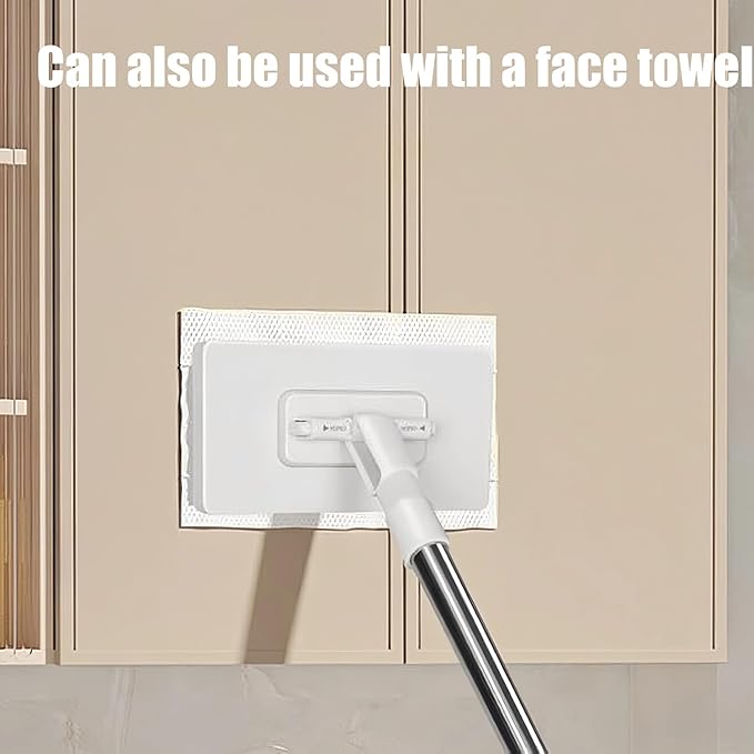 Lazy Mop Wet and Dry Automatic Convenient Cloth Changing Mini Mop Magic Cleaning Cloth 6 Zero Touch Mini Clip Mops Disposable Dust Click Mops for Multi Cleaning (White)