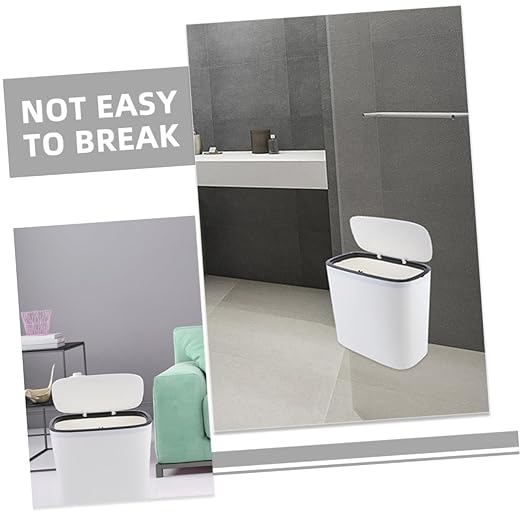 PRETYZOOM Compact Mini Trash Can Lid Automatic -up Design for Bathroom Bedroom Kitchen and Office Reusable Waste Basket for Home Use
