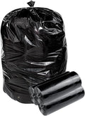 Restaurantware RW Clean 55 Gallon Trash Bags 100 Light-Duty Garbage Can Liners - Fits 55-60 Gallon Trash Cans Stretchable Black Plastic Bin Liners With Star Seal Bottom