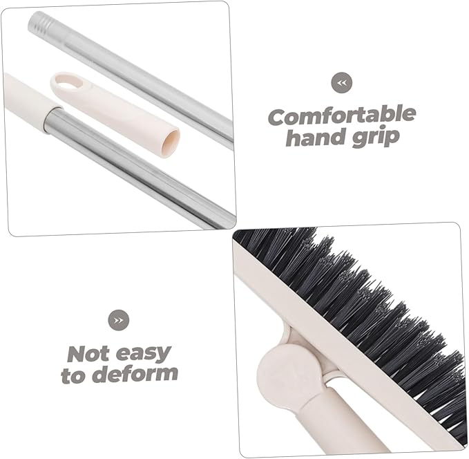 Mobestech 2pcs Floor Scrub Brush Handle Rotatable Cleaning Tool for Deep Clean Bathroom Shower and Tight Spaces Stiff Bristle Design for Grout and Tile Cleaning