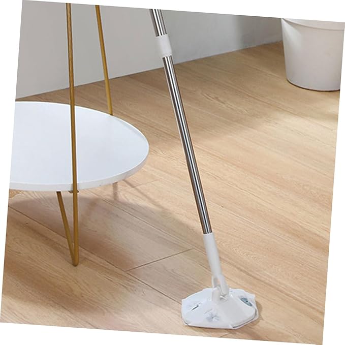 Rotating Dust Mop for Hardwood Floors with Dry Cleaning Pad No-wash Triangular Mop Head Reusable Cloth for Home Use and Window Cleaning Includes Dry Towel