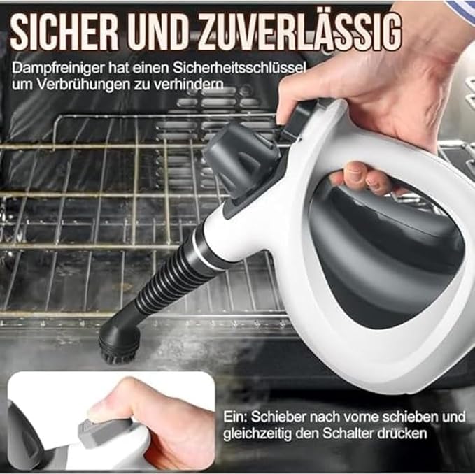 Multi-Purpose Handheld Steam Cleaner High-Power Disinfection Steamer with 9 Accessories for Home Kitchen Bathroom Tile Grout Furniture and All Surface Cleaning