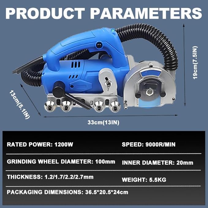 1200w Electric Grout Removal Tool - 9000rpm Tile Grout Remover Machine Portable Self-Vacuuming for Floor Projects Efficient Tile Seam Cleaning D