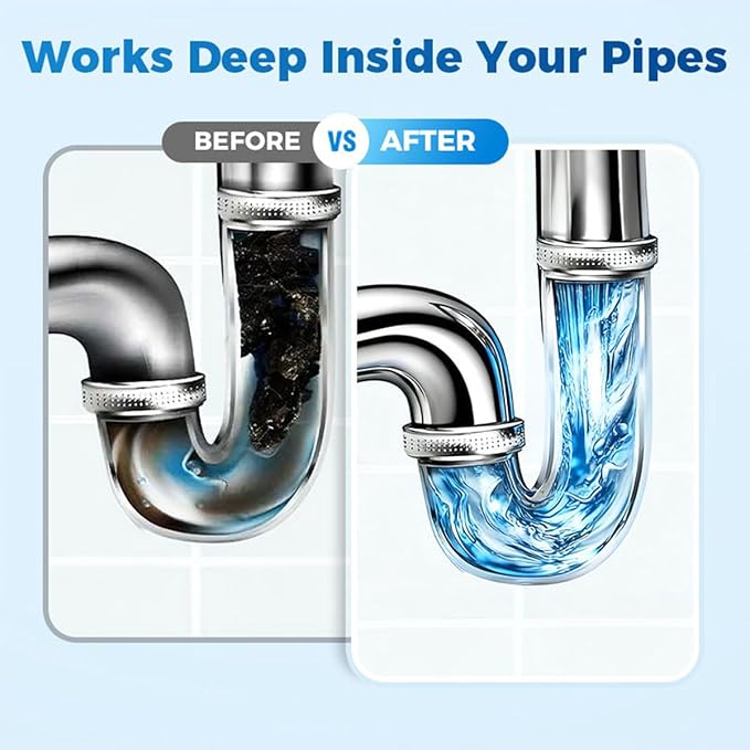 4-In-1 Powerful Pipe Unclogging PowderSink Cleaner And Deodorizer Drain Clog Remover For Kitchen Sinks Shower Drains Tubs (3PCS)