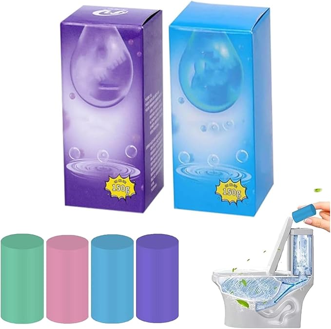 4PC Concentrated Descaling Toilet Cleaning Stick2024 Upgrade Effective Toilet Bowl Cleaning Stick Toilet Bowl Cleaners Toilet Bowl Cleaners Stick for Deep Cleaning Powerful Descaling (4)(Purple+Blue