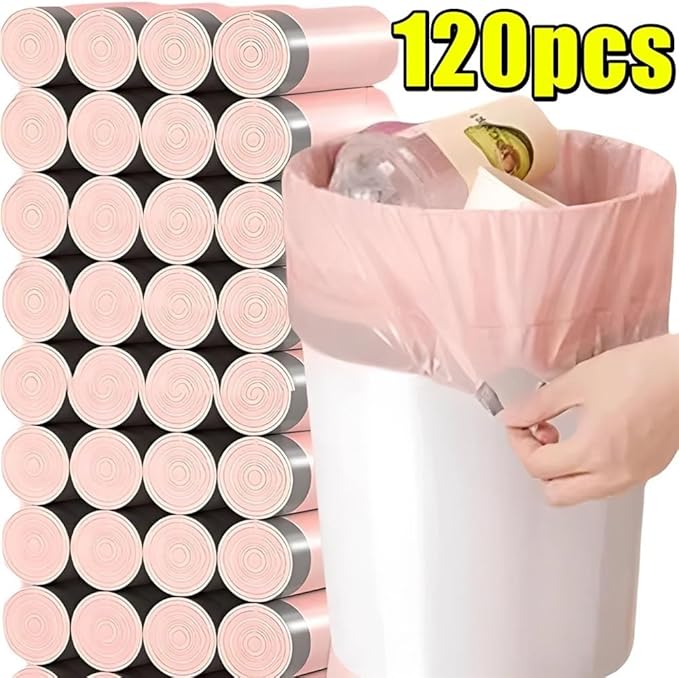 4 Gallon Drawstring Small Trash Bags - Thickened Garbage Bags for Kitchen Bathroom Bedroom and Office Use(30pcs 2Rolls)