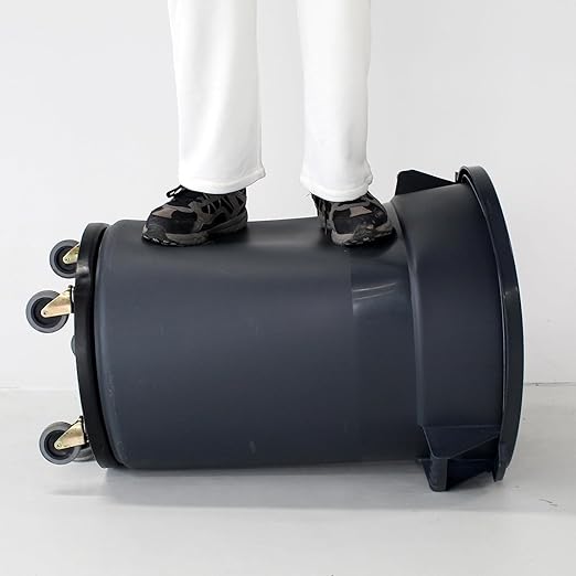 32 Gallon Outdoor Trash Can with Lid and Wheels Removable Wheels and Sturdy Handle Outdoor Trash Can for Outdoors Hospitals Garages Backyards and Yards (Grey)