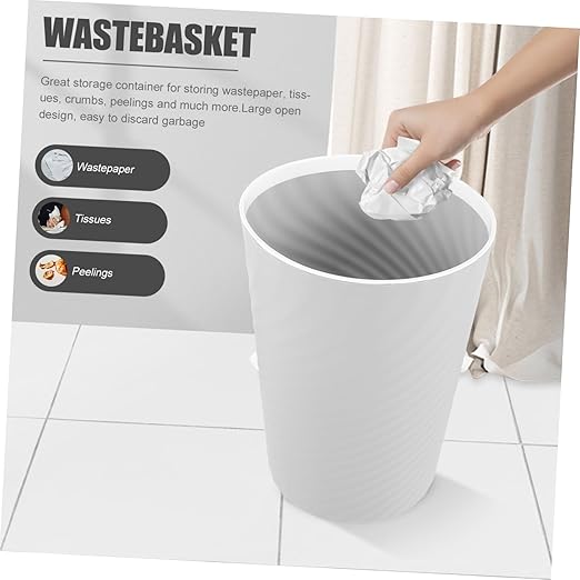 Press Ring Trash Can Bedroom Desk Wastebasket Office Bathroom Waste Bin