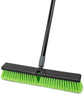 18” Indoor Shop and Garage Push Boom with Soft Bristles Heavy Duty Brush Broom with 59” Long Handle for Commercial &amp Residental Floor Cleaning Sweeping