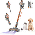 Cordless Vacuum CleanerVacuum Cleaners for Home with Super SuctionLightweight Stick Vacuum with 35 Mins RuntimeRechargeable Cordless Vacuum for Carpet Tile Pet Hair Hardwood Floors(Red Grey)